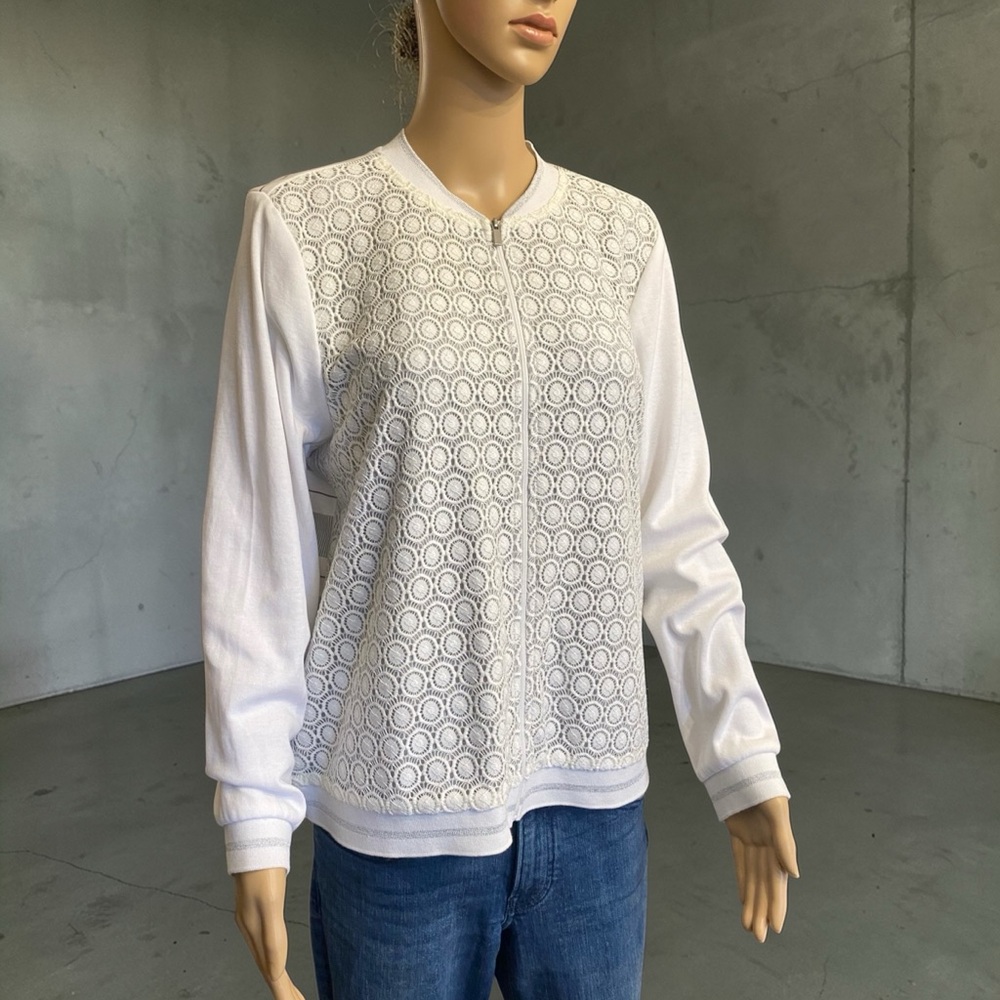 Alfred Dunner White Textured Jacket
